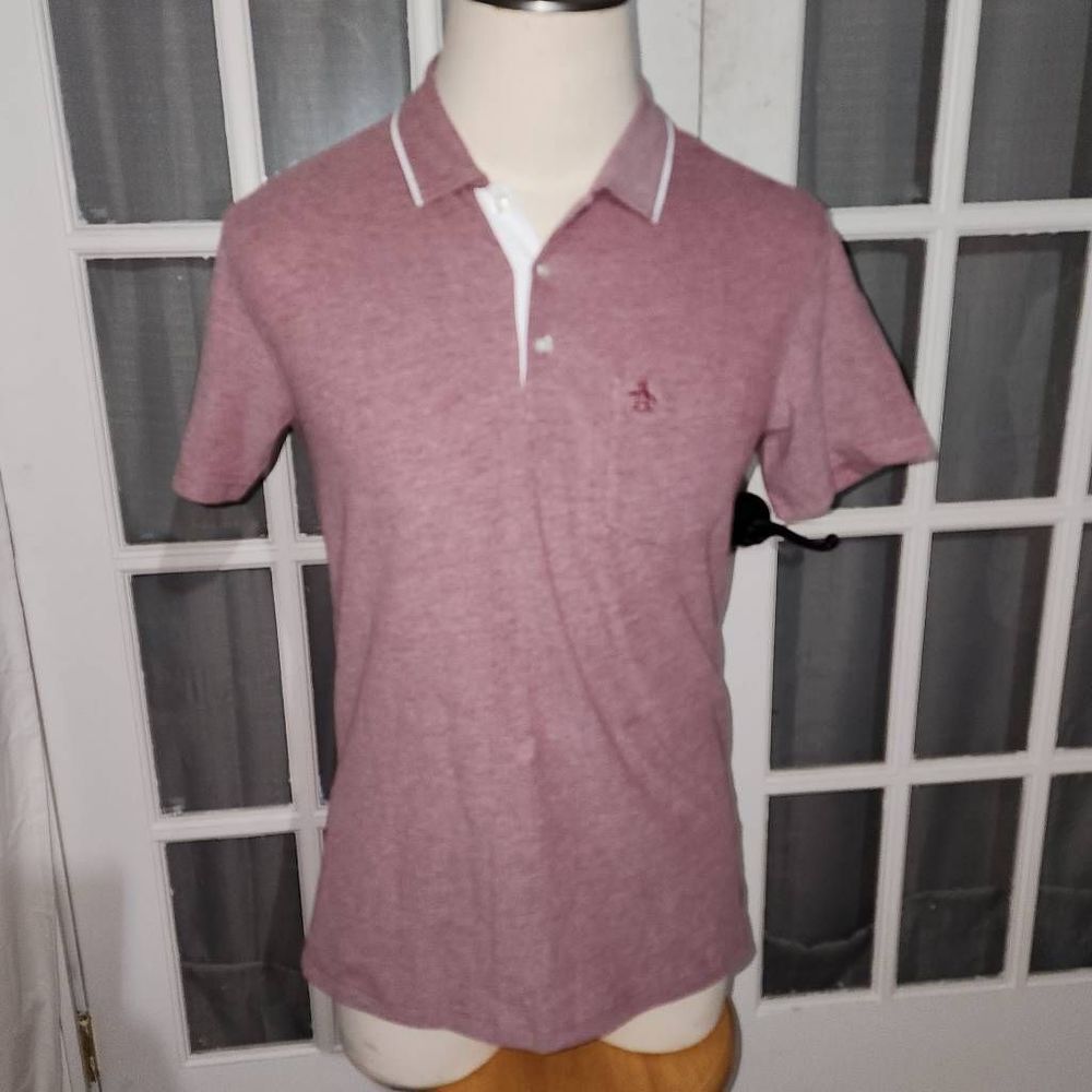 Original Penguin Mens Red Short Sleeve Polo Shirt Medium